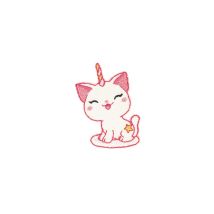 Lot De 3 Écussons Thermocollants Chat Licorne Souriant 3,1cm X 4,4cm - MyMercerie
