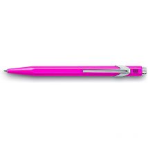 Stylo À Bille - Rose Fluo - Métal - Encre Bleue - Pointe Moyenne - Caran D'Ache - 849