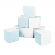 Lot Cubes Xxl Mousse 8 Pcs Blanc, Bleu - Velinda