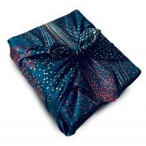 Carédeau Papier Cadeau Réutilisable Furoshiki En Satin De Coton 100% Etoile De La Paix - Taille M