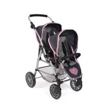 Le Buggy Twinny Pour Poupées, Mélange Bleu Foncé - Anthracite - Bayer Chic 2000