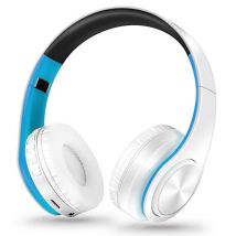 Casque Audio Bluetooth Sans Fil Pliable Avec Carte Tf Vert Longue Autonomie Bleu Yonis - Yonis