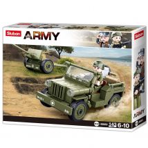 Army Wwii - Jeep Alliée Avec Canon Anti-aérien - Sluban