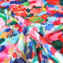Tissu Maillot De Bain Imprimé Fleuris Sur Fond Bleu Turquoise - Au Mètre - Craftine