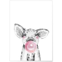 Affiche Bulle De Bébé Cochon Rose | A3 : 29,7x42cm - L'afficherie