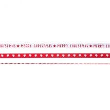 Kit Rubans De Noël Rouge Et Blanc - Ginger Ray