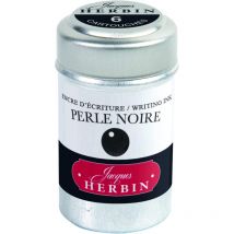 6 Cartouches D'Encre - Perle Noire - Pour Stylos Plume Et Roller - Herbin - Jacques Herbin