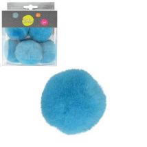 Lot De 5 Petits Pompons 5cm Turquoise - My mercerie