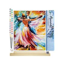 Peinture Par Numéro Figured'art - Danse De Salon - Kit De Loisir Créatif Diy Numéro D'Art Complet - 40x50cm Toile Roulée + Châssis En Bois À Monter