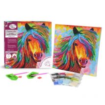 Kit Tableau Broderie Diamant 30x30cm Crinière Au Vent - Crystal Art