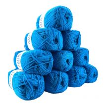 Lot De 10 Pelotes Azurite Bleu Azur - 100% Acrylique - 50g/140m - Distrifil