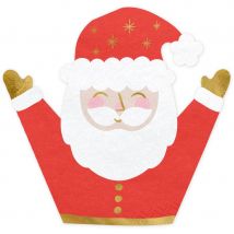 20 Serviettes Père Noël Happy - PartyDeco