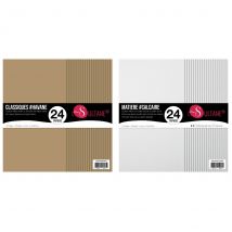 48 Papiers Scrapbooking Calcaire + Havane - 300g/ M² - Infocrea