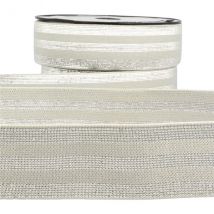 Film 20m Elastique Bandes Métallisé Gris/argent 40mm - Stephanoise