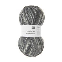 Pelote De Laine À Chaussettes À Tricoter Superba Bamboo Superwash - 100gr - Rico Design 049 Gris - Stones