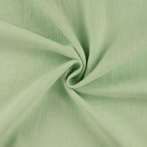 Tissu 100% Lin Uni Vert Amande - Au Mètre - Craftine
