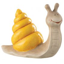 Figurine Escargot De Jardin Beige À Coquille Jaune - Jolipa