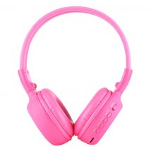 Casque Audio Sans Fil Stéréo Écran Lcd Lecteur Voyant Lumineux Radio Fm Rose Yonis - Yonis
