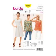 Patron Burda 6685 Robe Et Blouse Du 32 Au 44 Taille N°fr 32-44