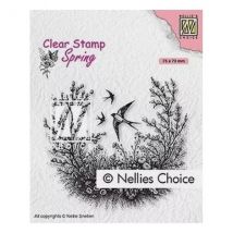 Tampon Transparent Scrapbooking Nellie's Choice Printemps Hirondelle 016 - Nellie's Choice