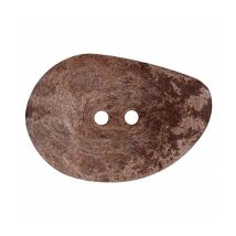 Bouton Galet Navette Chocolat 2 Trous 54mm X 1 - Union Knopf Marron - Prym Union Knopf
