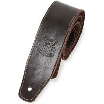 Soldier Sangle Cuir Lisse Marron Brillant