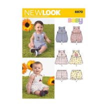 Patron New Look 6970 Ensemble Bébé Taille N°0-12 Mois - NewLook