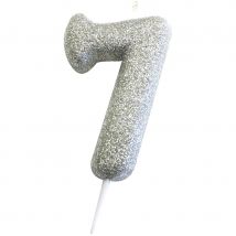 Bougie Argent Chiffre 7 - Creative Party