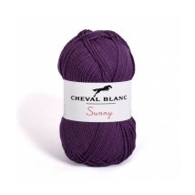 Pelote De Coton À Tricoter Sunny Uni - Cheval Blanc - Ppsc 007 Violet - Cheval Blanc