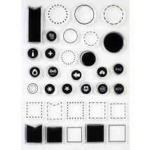 Tampon Transparent 1 À 3,5 Cm Vignettes 33 Pièces - Megacrea DIY