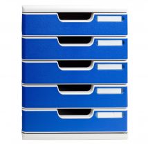 Module De Classement Modulo Office 5 Tiroirs Fermés - Bleu - Exacompta