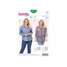 Patron Burda 6614 Chemisier Du 44 Au 56 Taille N°fr 44-56