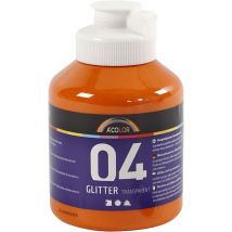 Peinture Acrylique Scintillante, Orange, 500 Ml/ 1 Flacon - CC Hobby
