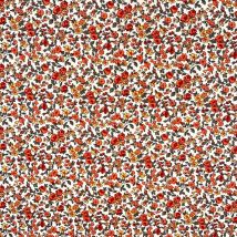 Tissu Coton Enduit Petites Fleurs Léonie Rouges Sur Fond Blanc - Au Mètre - Craftine