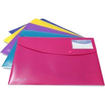 Pochettes - Porte-documents - Plastique - A4+ - Bouton Pression - Lot De 5 - Rapesco - Esselte
