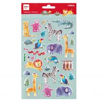 Stickers Animaux Sauvages 1 Feuille - Apli