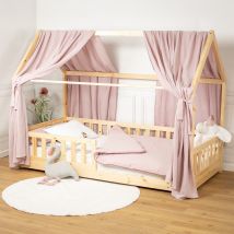 Set Double Ciel De Lit Cabane En Gaze De Coton Duo - Sevira Kids