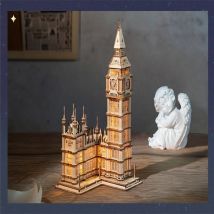 Puzzle 3d Bois | Big Ben Lumineux - Robotime