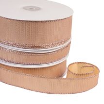 Bobine 25m Ruban Métallique Laitonné Rose/doré - My mercerie
