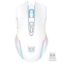 Souris Sans Fil Ergonomique Avec Éclairage Rgb Et Longue Autonomie Blanc Yonis - Yonis