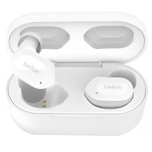 Belkin Écouteurs Sans Fil Double Micro Antibruit Enc Boitier Autonomie 38h Blanc