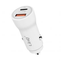 Linq Chargeur Voiture Allume-cigare 36w Usb C Et Usb Recharge Rapide Blanc