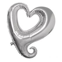 Ballon Coeur, Silhouette, 91cm 1pce. , Argent - Rayher