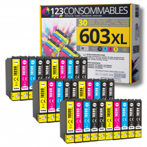 603xl - Pack 30 Cartouches Epson 603 Xl Compatibles Xp-2100 Xp-3100 Xp-4100 - 123consommables
