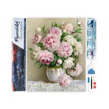 Diamond Painting Broderie Diamant Figured’art 40x50cm Toile Entière Roulée Avec Diamants Carrés - Bouquet De Pivoines - Figured'Art