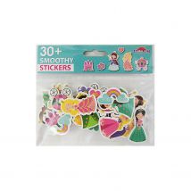 30 Autocollants - Mousse Eva - Princesses - Paillettes - Global Gift