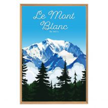 Tableau Mural Encadré Illustration Mont Blanc 65x97 Cm - Ceanothe