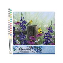 Peinture Par Numéro Figured'art - Couple De Chardonneret - Kit De Loisir Créatif Diy Numéro D'Art Complet - 40x50cm Sans Châssis En Bois