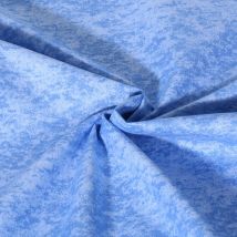 Tissu Popeline De Coton Effet Marbré Pietra Uni Bleu Indigo - Craftine