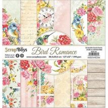 12 Papiers Imprimés Scrapbooking 30 X 30 Cm Scrapboys Bird Romance - Scrapboys